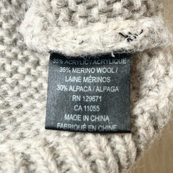 360Cashmere Wool Alpaca Blend Turtleneck Neutral Pullover Knit Sweater size S - Picture 6 of 8